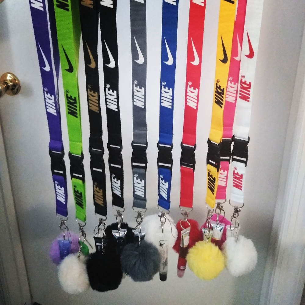 Nike Lanyards with pom pom and Lipgloss